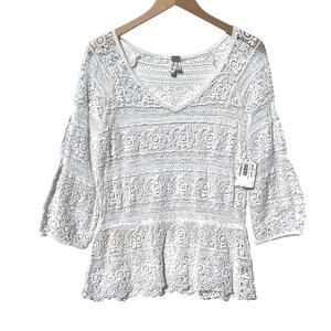 FREE PEOPLE x WE THE FREE Women’s Sheer Lace Pullover Peplum Top